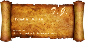 Thomka Júlia névjegykártya
